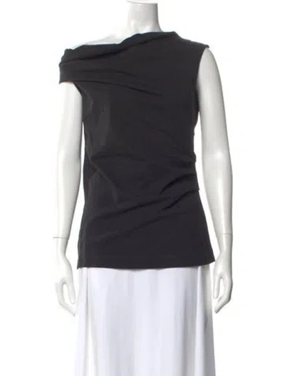 Pre-owned Dries Van Noten One-shoulder Sleeveless Top W/ Tags In Black