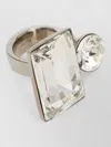 Dries Van Noten Open Crystal Ring Adjustable Two Stone Design