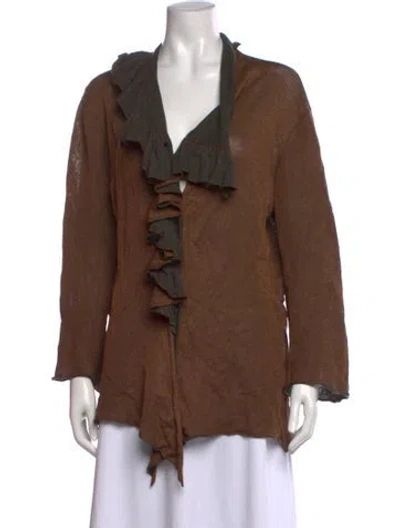 Pre-owned Dries Van Noten Open Front Sweater In Brown