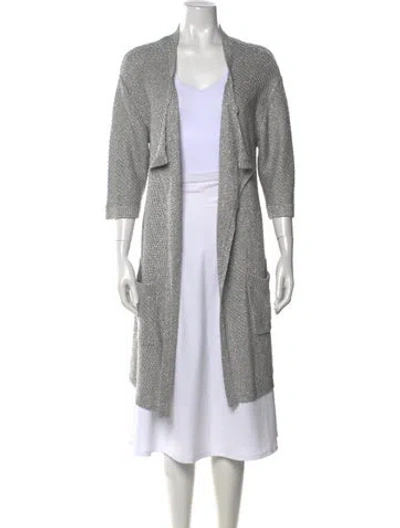 Pre-owned Dries Van Noten Open Front Sweater In Gray