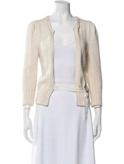 Pre-owned Dries Van Noten Open Front Sweater In Neutral