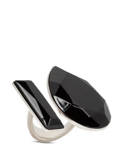 Dries Van Noten Open Gem Ring In Black