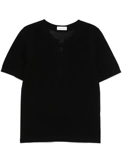 Dries Van Noten Open-knit T-shirt In Black