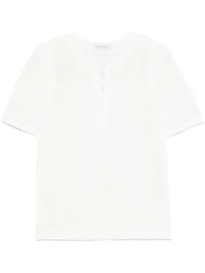 Dries Van Noten Open-knit T-shirt In White