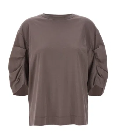 Dries Van Noten Open-necked Black Shirt In Gray
