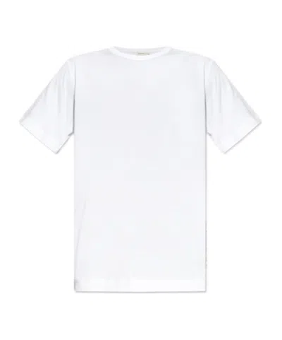 Dries Van Noten Open-necked Black Shirt In White