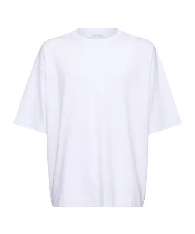 Dries Van Noten Open-necked Black Shirt In White