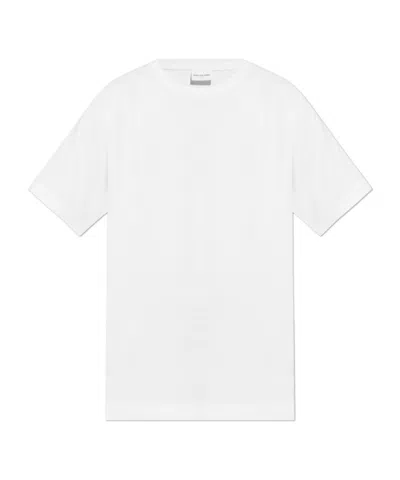 Dries Van Noten Open-necked Black Shirt In White