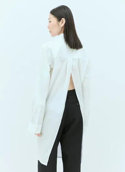 Dries Van Noten Open-rear Poplin Shirt In White