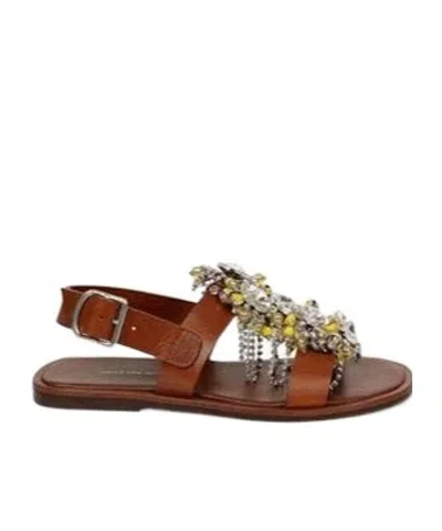 Dries Van Noten Open-toe Flat Sandals In Brown