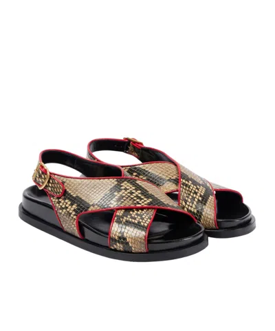 Dries Van Noten Open Toe Flat Sandals In Multi
