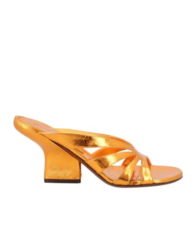 Dries Van Noten Elegant Leather Heels For Women In Gold