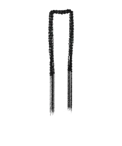 Dries Van Noten Openwork Knitted Scarf In Neutral