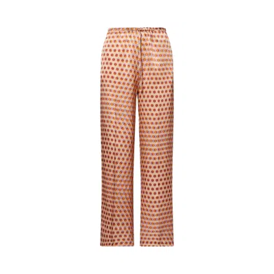 Pre-owned Dries Van Noten Optical Laye Polka Dot Print Pants 'old Rose' | Red | Women's Size 38
