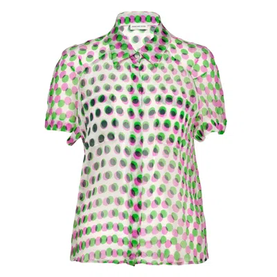 Dries Van Noten Optical Layered Polka Dot Print Blouse In Multi