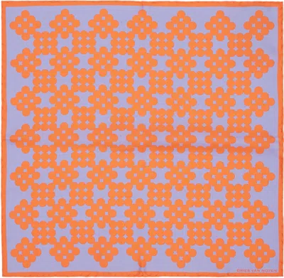 Dries Van Noten Silk Square Scarf In Orange