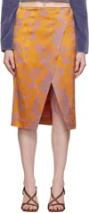Dries Van Noten Somina Embroidered Pencil Midi Skirt In 369 Mandarin