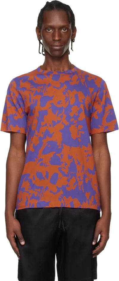 Dries Van Noten Orange & Purple Printed Cotton T-shirt