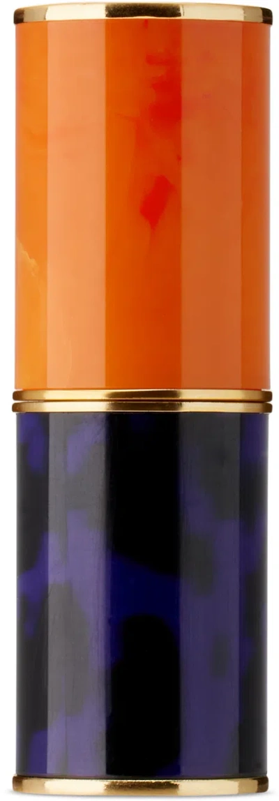 DRIES VAN NOTEN ORANGE & PURPLE AMBER JUNGLE REFILLABLE LIPSTICK CASE