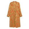 Dries Van Noten Drawstring-waist Patterned Coat In Orange