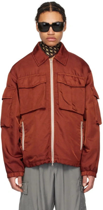 Dries Van Noten Orange Garment-dyed Jacket In Rust (701)