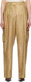 Dries Van Noten Orange Graphic Cargo Pants In 350 Peach
