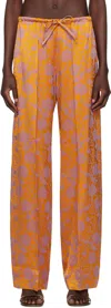 Dries Van Noten Puvis Floral Jacquard Straight-leg Pants In 369 Mandarin