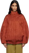 Dries Van Noten Orange Matelassé Jacket In Brown