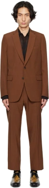 Dries Van Noten Orange Notched Lapel Suit In 701 Rust