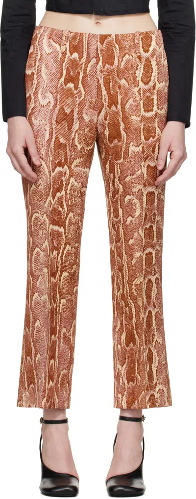 Dries Van Noten Orange Pinched Seam Trousers In 360 Brique
