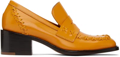 Dries Van Noten Orange Stitch Heels In 353 Orange