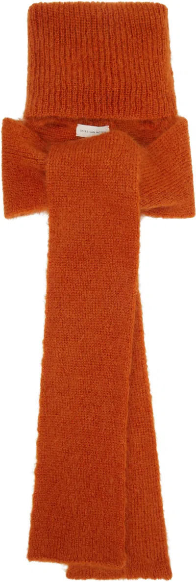 Dries Van Noten Orange Techno Scarf