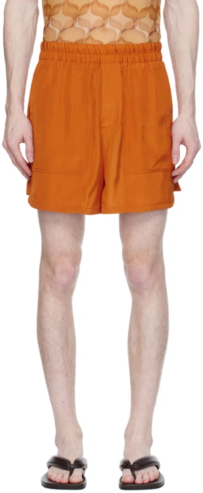 Dries Van Noten Orange Three-pocket Shorts In 701 Rust