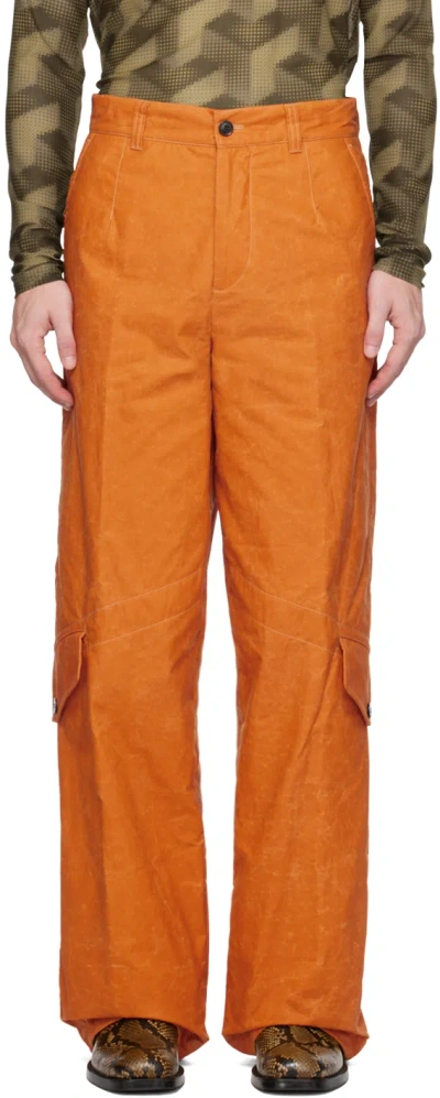 Dries Van Noten Orange Wide Leg Trousers In 353 Orange