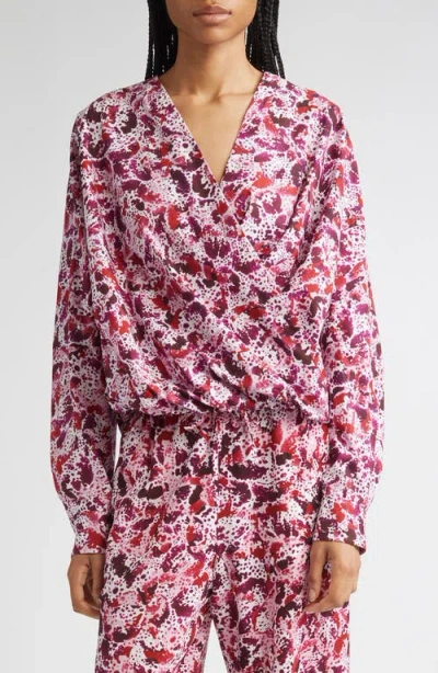 Dries Van Noten Orchid Petal Cotton Poplin Faux Wrap Top In Pink