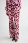 Dries Van Noten Orchid Petal Crepe Drawstring Straight Leg Pants In Pink