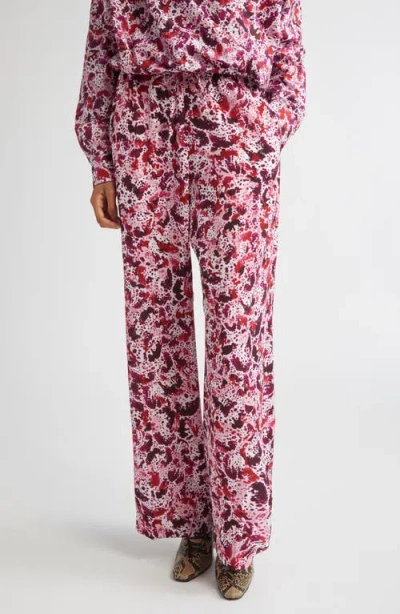 Dries Van Noten Orchid Petal Crepe Drawstring Straight Leg Pants