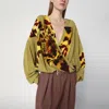 Dries Van Noten Camiel Leopard Orchid Print Faux Wrap Top