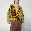 Dries Van Noten Camiel Leopard Orchid Print Faux Wrap Top