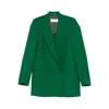 Dries Van Noten Long-sleeved Suit Jacket In Green
