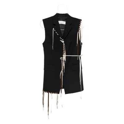 Dries Van Noten Sleeveless Wool Blazer In Black