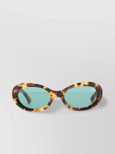 Dries Van Noten Oval Frame Sunglasses Tortoiseshell Pattern In Brown