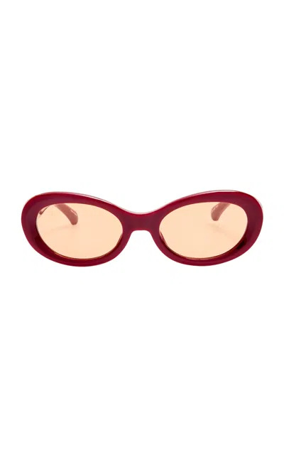 Dries Van Noten Oval-framed Acetate Sunglasses In Green