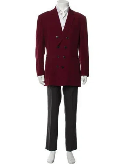 Pre-owned Dries Van Noten Overcoat In Burgundy