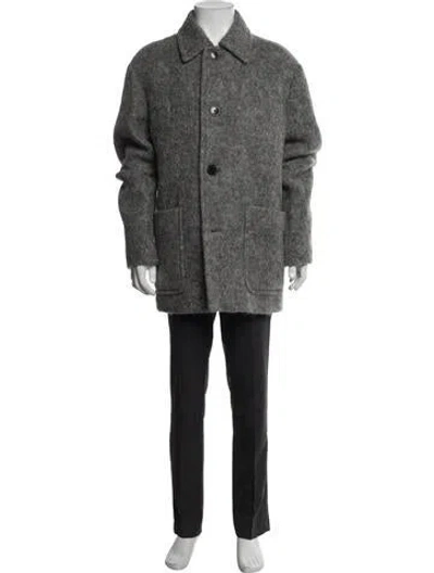 Pre-owned Dries Van Noten Overcoat In Gray