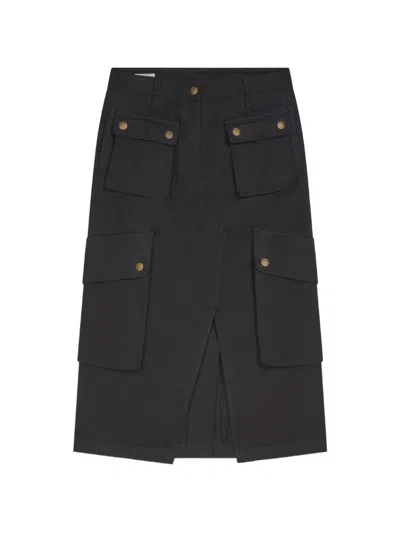 Dries Van Noten Overdyed Cargo Skirt In Black