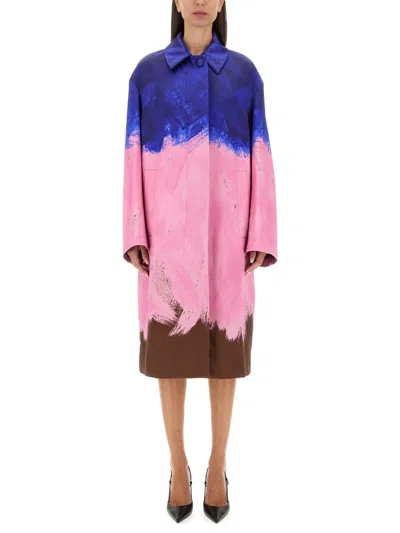 Dries Van Noten Oversize Coat In Pink
