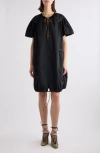 Dries Van Noten Oversize Cotton Poplin Shift Dress In Black