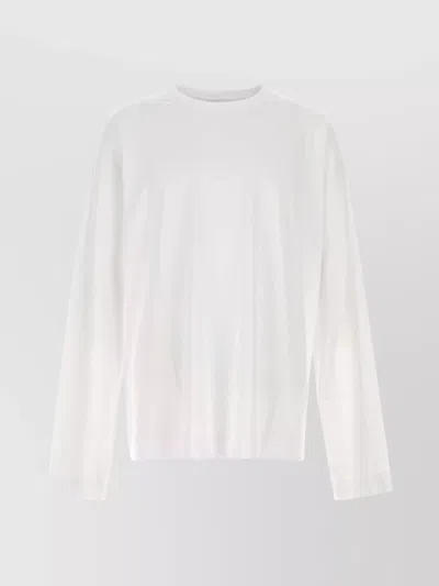 Dries Van Noten White Mock Neck Long Sleeve T-shirt In 1 White