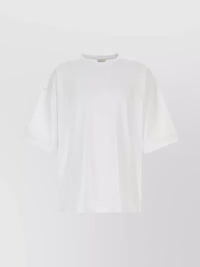 Dries Van Noten Oversize Hen Crew Neck Plain T-shirt In White